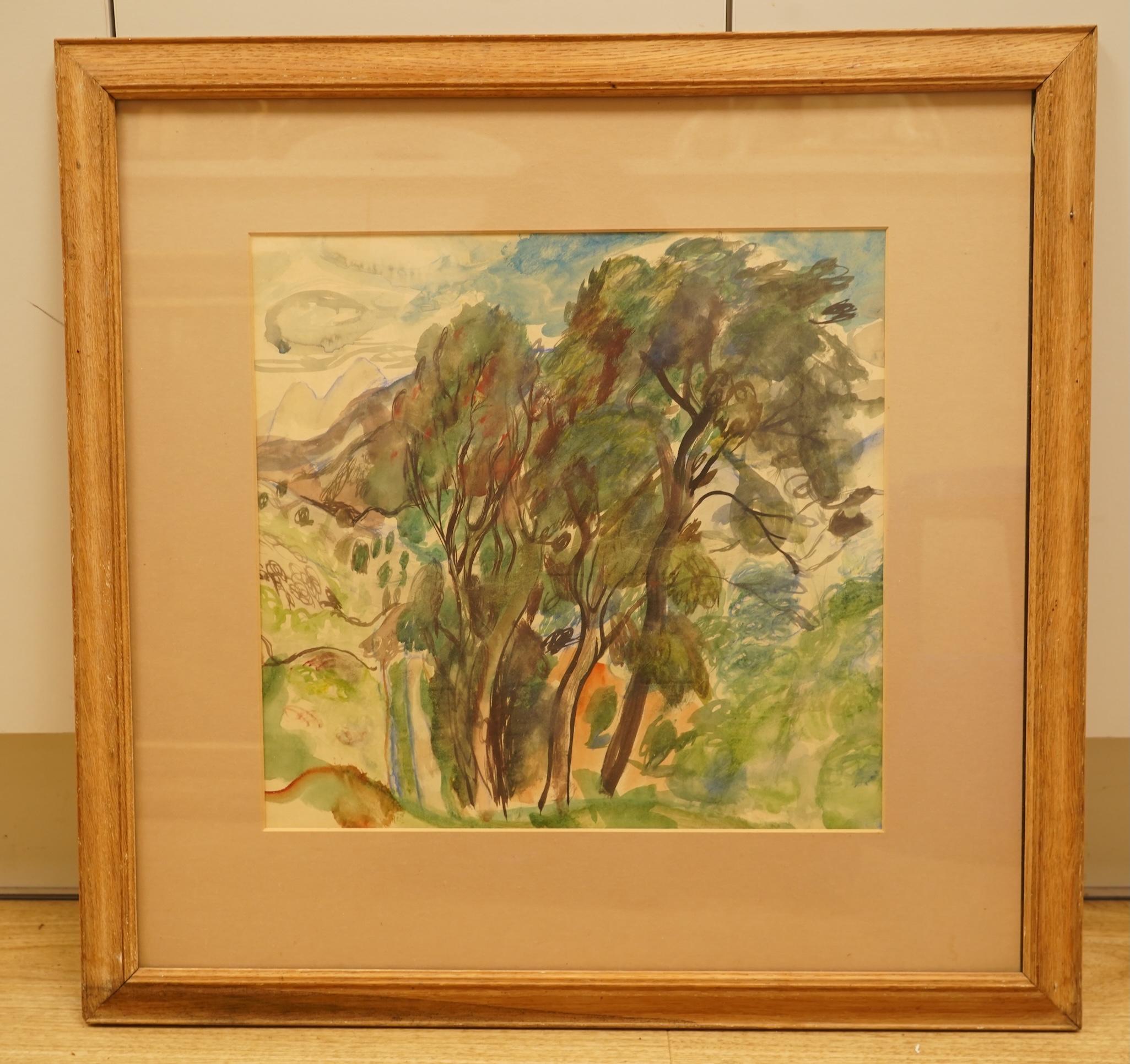 Leslie Hurry (1909-1978), Surreal study of trees, unsigned, watercolour, 34 x 35cm